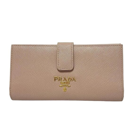 PRADA - Pink Beige Saffiano Leather Long Wallet 384-070725 - Picture 1 of 5